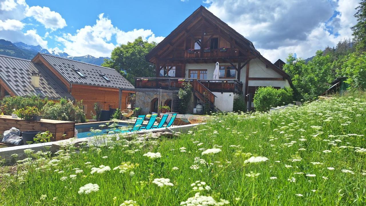 Chalet Serre Cambeou Piscine&Spa Saint-Chaffrey Exterior foto